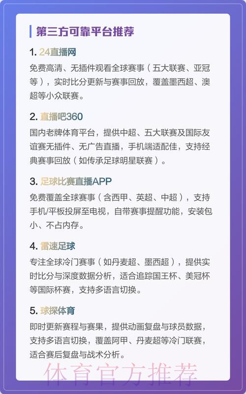推荐免费看世界杯直播的平台